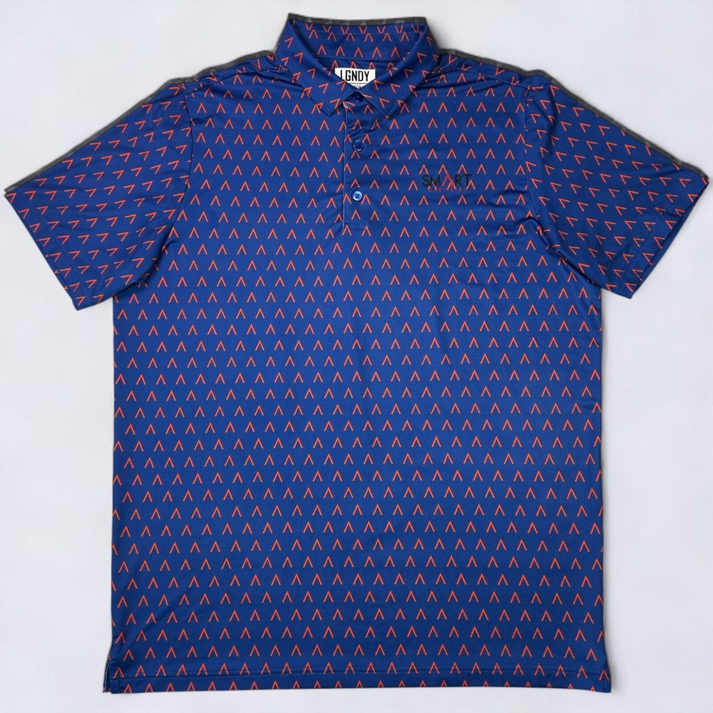 Legendary Polo Shirt Men's Large Blue SS Geometric Performance Golf *Logo